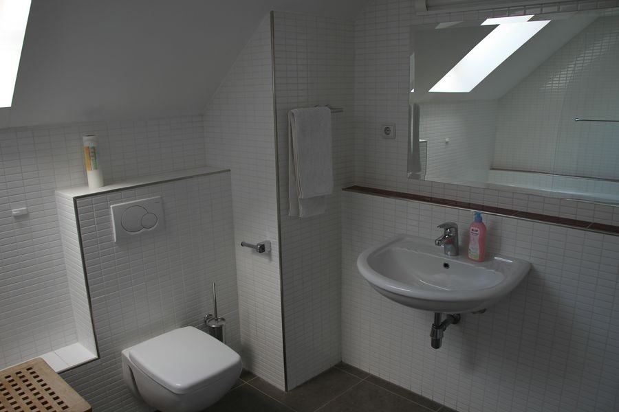 Kupaonica s wc školjkom, umivaonikom i zrcalom